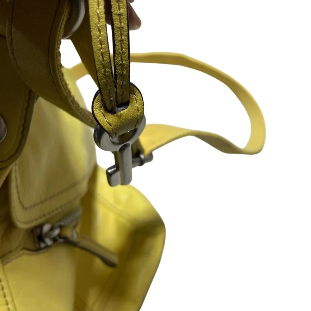 Fossil Hanover Handbag Yellow Leather Crossbody‎ Organizer Flap Bag